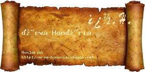 Árva Honória névjegykártya
